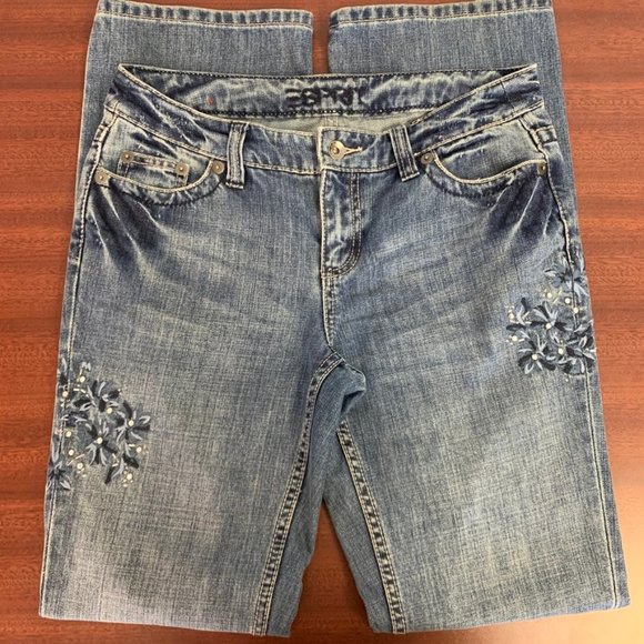 Esprit Jeans With Embroidered Flowers 100% Cotton - Picture 4 of 8